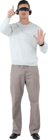 Man Engaging with Virtual Reality on Transparent Background - Download Free Stock Videos Pikwizard.com