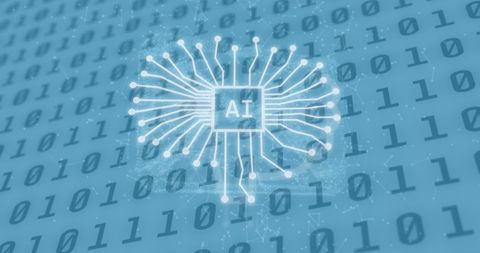 AI Circuit Integration Above Digital Binary Code Processor - Download Free Stock Images Pikwizard.com