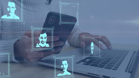 Cybersecurity Concept with Mobile and Laptop