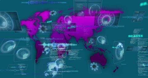 Digital Global Network with Interactive Data Elements - Download Free Stock Images Pikwizard.com