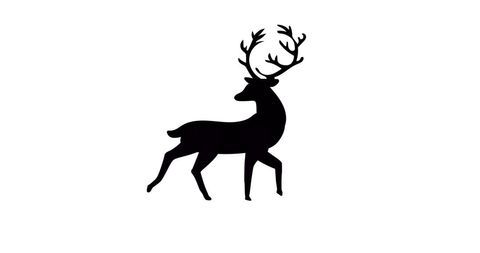Elegant Reindeer Silhouette on White Background