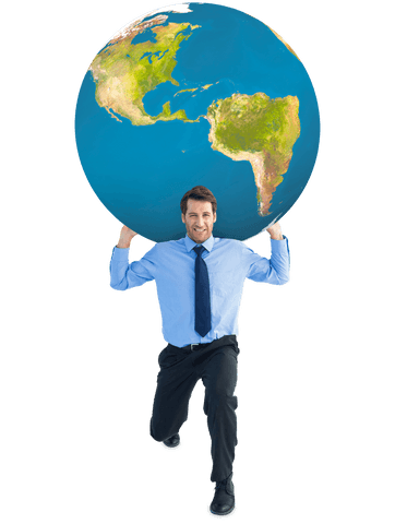 businessman carrying globe transparent background concept - Download Free Stock Videos Pikwizard.com