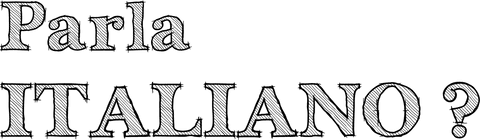 Parli italiano text illustration with transparent background