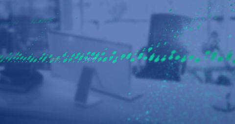 Data flow visualization in modern office workspace