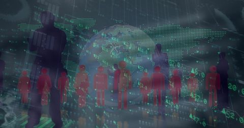 Global economy and data processing concept