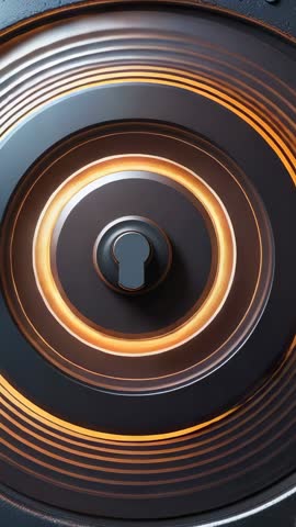 Activating LED Ring Rotating Disc with Keyhole Hub Revealing Concentric Grooves