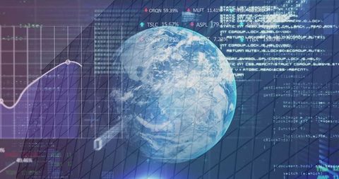 Global Data Visualization with Earth and Digital Analytics - Download Free Stock Images Pikwizard.com