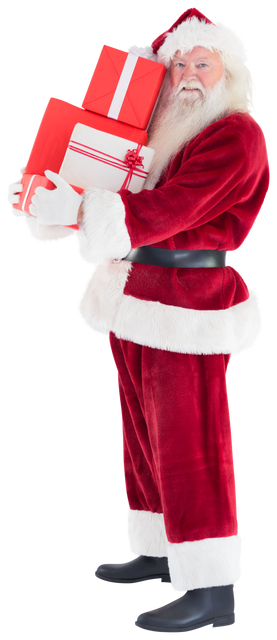 Transparent Santa Claus with Presents Preparing for Christmas - Download Free Stock Videos Pikwizard.com