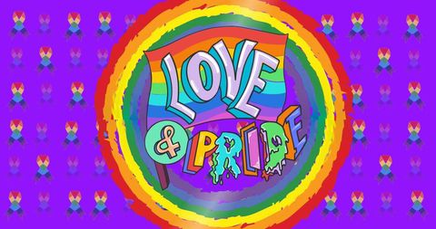 Vibrant rainbow love & pride design celebrating lgbt equality