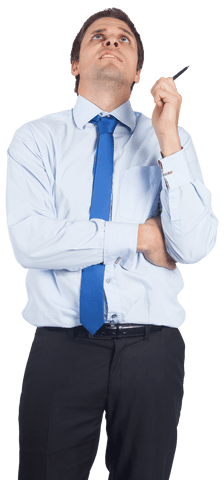 transparent businessman thinking holding pen - Download Free Stock Videos Pikwizard.com