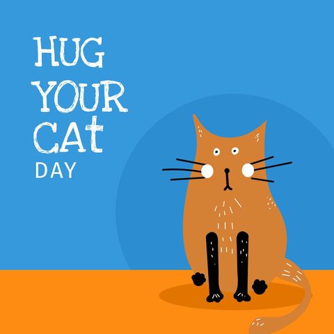 illustration celebrating hug your cat day with cute cat - Download Free Stock Templates Pikwizard.com