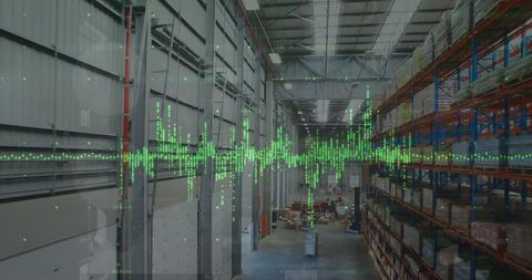 Digital Interface Displaying Data Visualization in Warehouse Environment