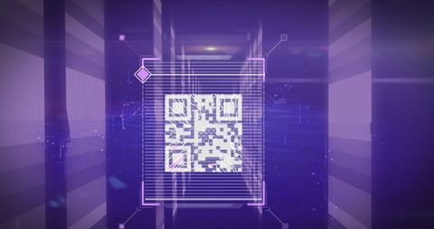 Futuristic Digital QR Code with Technological Background - Download Free Stock Images Pikwizard.com