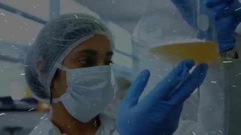 Female Scientist Analyzing Solution in Laboratory Setting