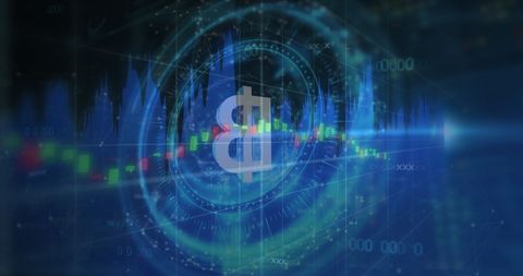 Bitcoin Symbol Overlaying Stock Market Data Visualizations - Download Free Stock Images Pikwizard.com