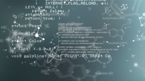 Futuristic Animation of Scientific Data Processing Interface