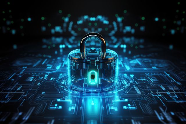 Glowing padlock with computer circuit board, created using generative ai technology - Download Free Stock Photos Pikwizard.com
