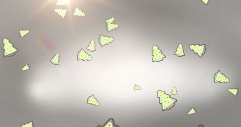 Stylized Doodle Fir Trees on White Background