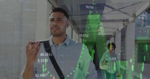 Professional Urban Man Analyzing Business Market Data