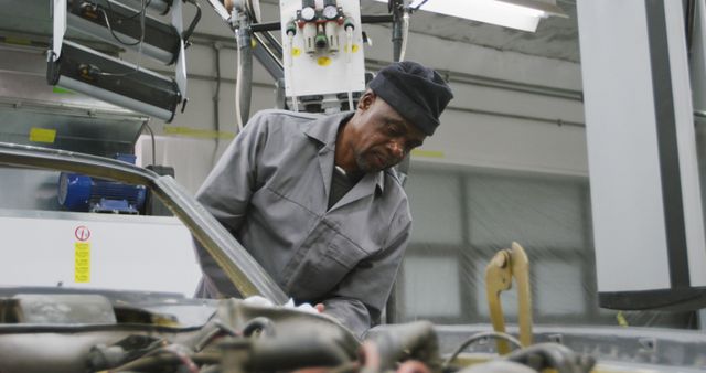 Experienced Male Mechanic Working in a Modern Auto Repair Shop - Download Free Stock Images Pikwizard.com