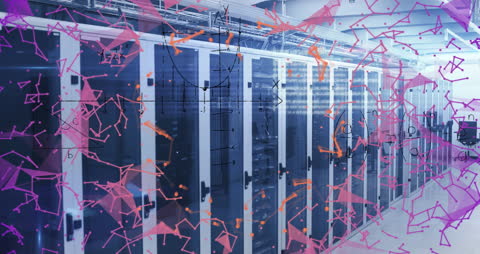 Digital Network Animation in Server Room