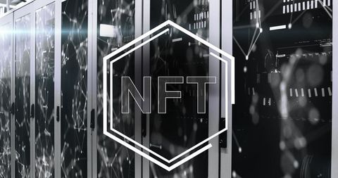 NFT Concept Overlaid on Data Servers and Blockchain Network - Download Free Stock Images Pikwizard.com