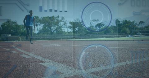 Paralympic Athlete Training with Advanced Technology Overlay - Download Free Stock Images Pikwizard.com