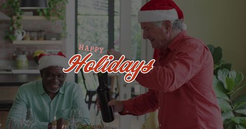 Cheerful Seniors Enjoying Festive Christmas Meal