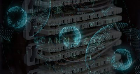 Digital Interface Concept with Data Processing in Server Room