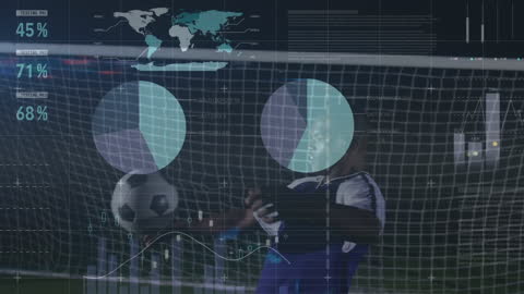 Digital Data Overlay on Soccer Player in Action