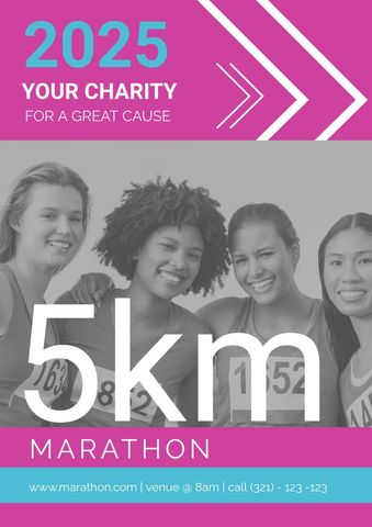 diverse women runners promoting charity 5km marathon 2025 - Download Free Stock Templates Pikwizard.com
