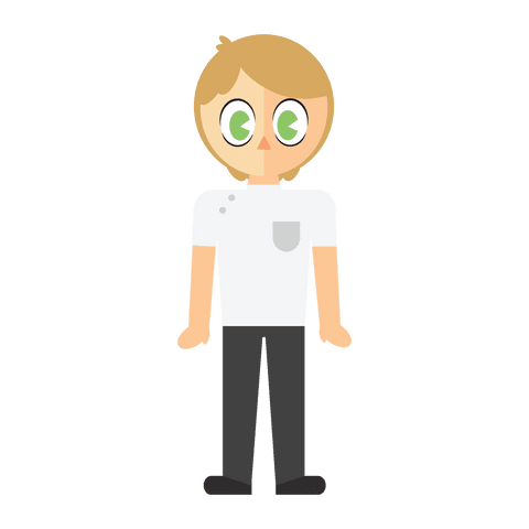 Transparent Cartoon Character of Man with Green Eyes and Blond Hair - Download Free Stock Videos Pikwizard.com