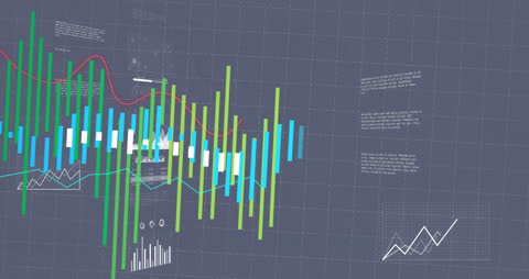 Abstract Financial Data Visualization on Grey Background
