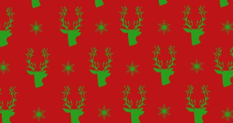 festive christmas reindeer pattern with snowflakes - Download Free Stock Images Pikwizard.com