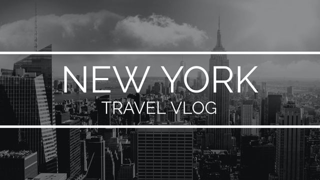 New York Skyline with Travel Vlog Font Overlay - Download Free Stock Templates Pikwizard.com