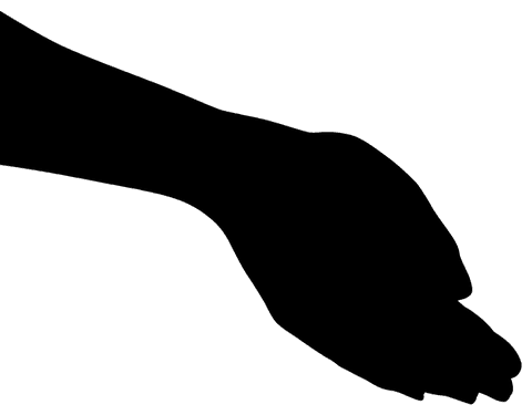 Transparent silhouette of people holding hands