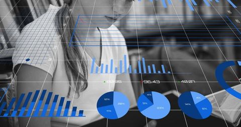 Girl Analyzing Financial Graphs Through Virtual Interface - Download Free Stock Images Pikwizard.com