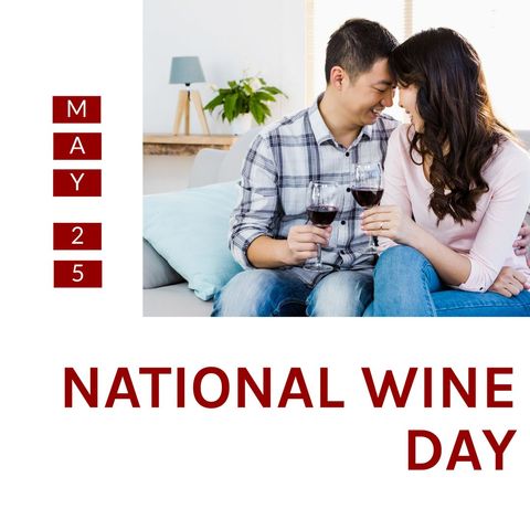 Romantic Couple Celebrating National Wine Day Together