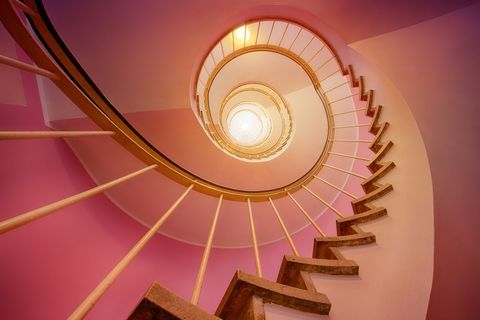 Spiral Staircase with Vibrant Colors