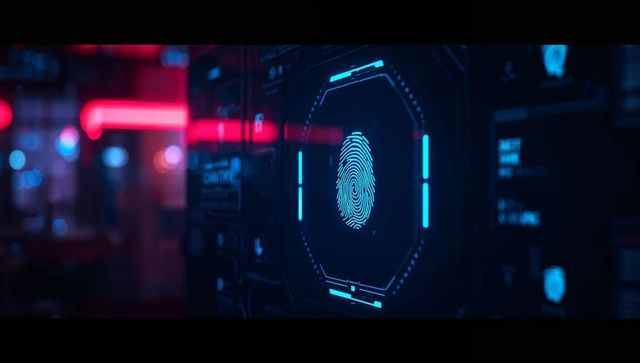 Futuristic Holographic Fingerprint Interface for Cybersecurity Innovation
