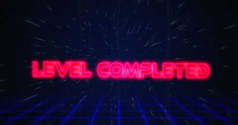 Retro Futuristic Level Completed Message
