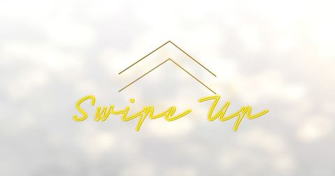 Neon yellow swipe up arrow on subtle grey background