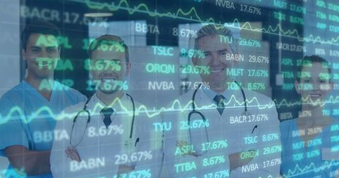 Healthcare Professionals with Stock Market Overlay