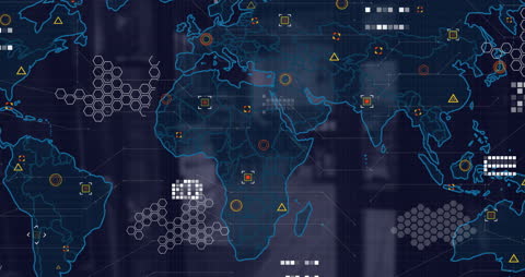 Animated Global Map with Data Analytics Elements