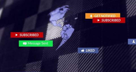 Interactive digital dashboard with notifications and world map