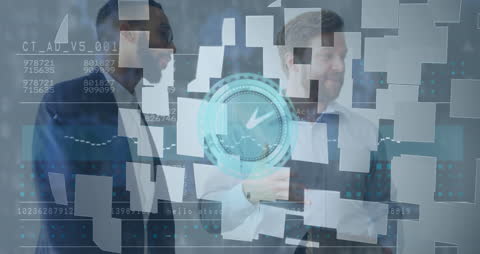 Digital Business Networking Exchange Amidst Financial Data Graphics