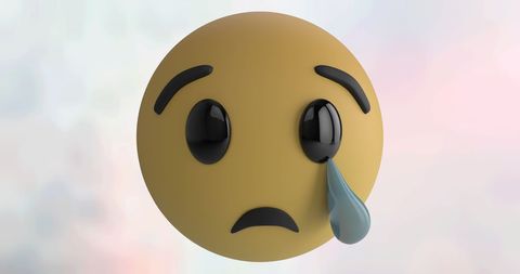 Crying Emoji Over Subtle Cloud Background - Download Free Stock Images Pikwizard.com