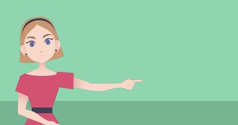 Illustration of Businesswoman Pointing with Copy Space - Download Free Stock Images Pikwizard.com