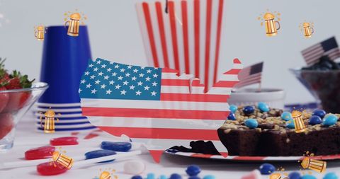 Festive USA Celebration with Patriotic Treats and Decor - Download Free Stock Images Pikwizard.com