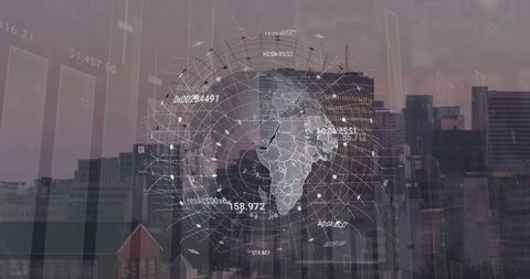 Digital Interface of Global Connectivity Over Cityscape - Download Free Stock Images Pikwizard.com